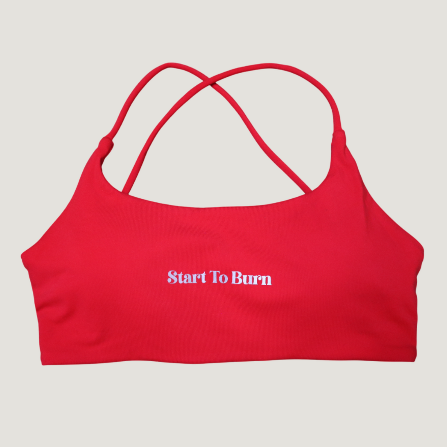 Burn Glow Open back Sport Bra in Red