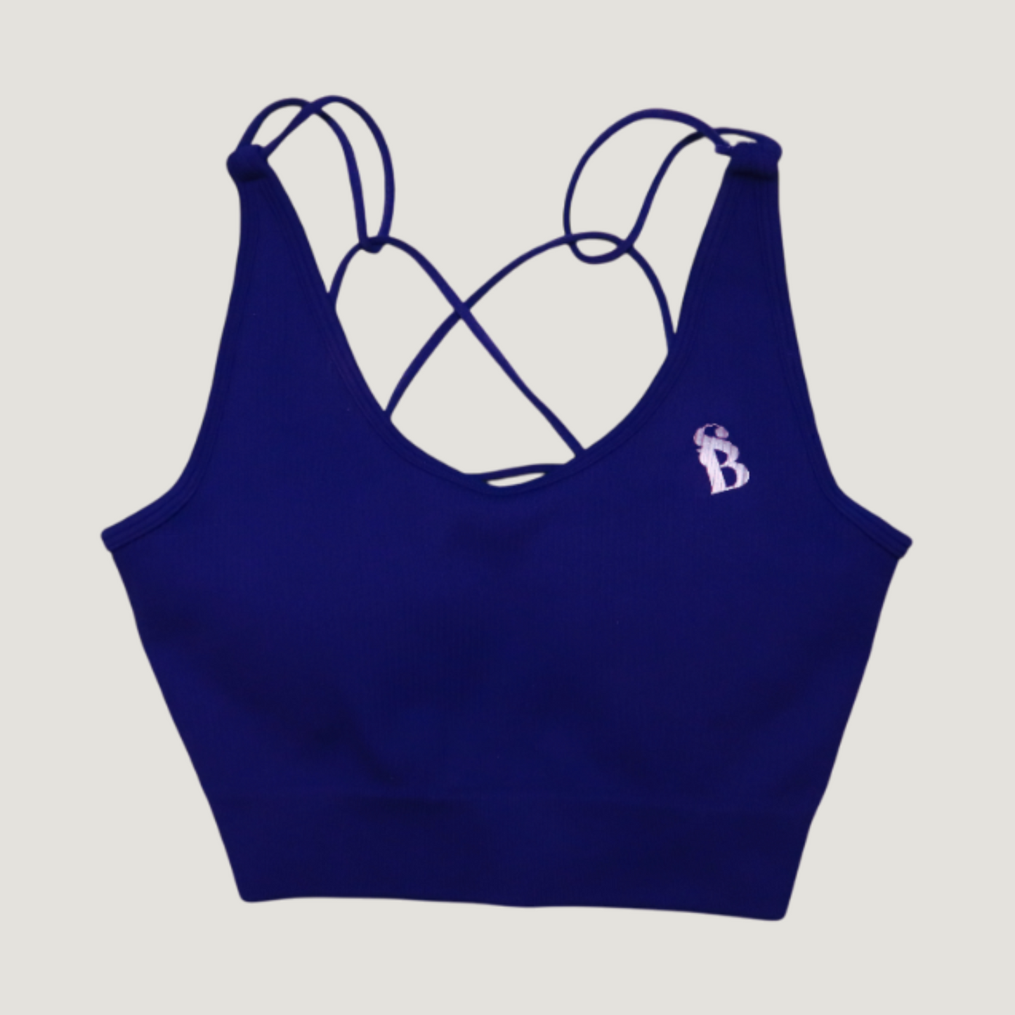 Juniper Caged-Back Sports Bra In Navy