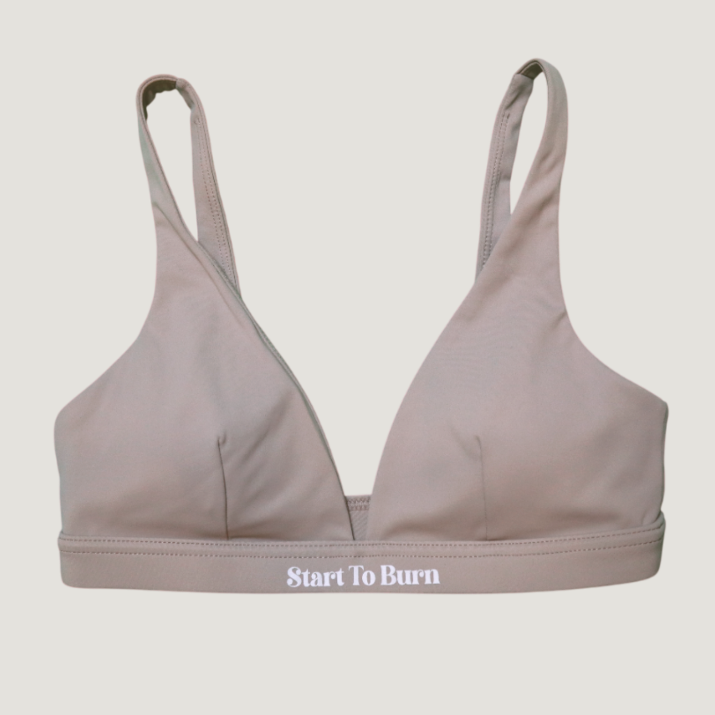 Doja Deep V-Neck Sports Bra in Grey