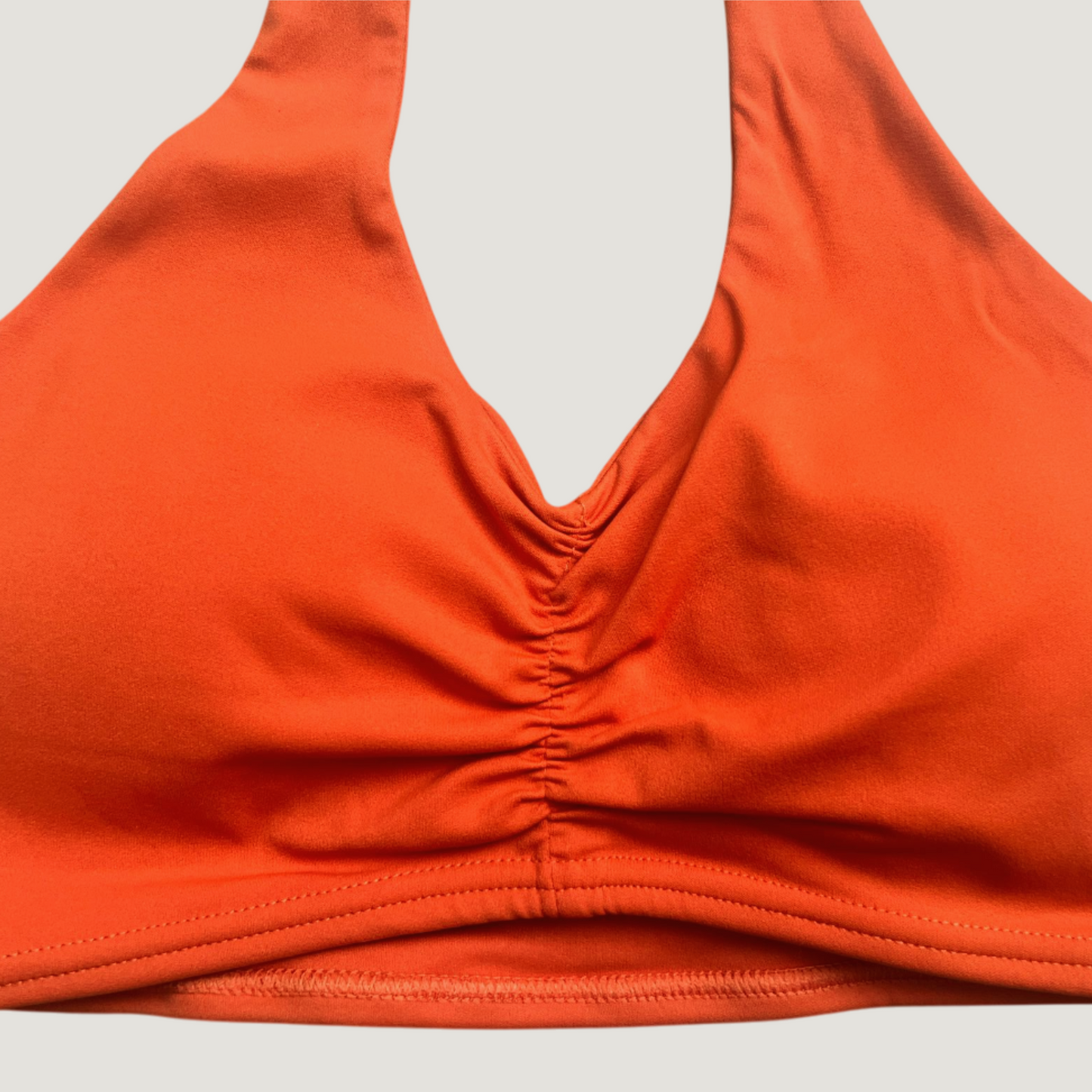 Amelia Halter Neck Sport Bra in Neon Orange