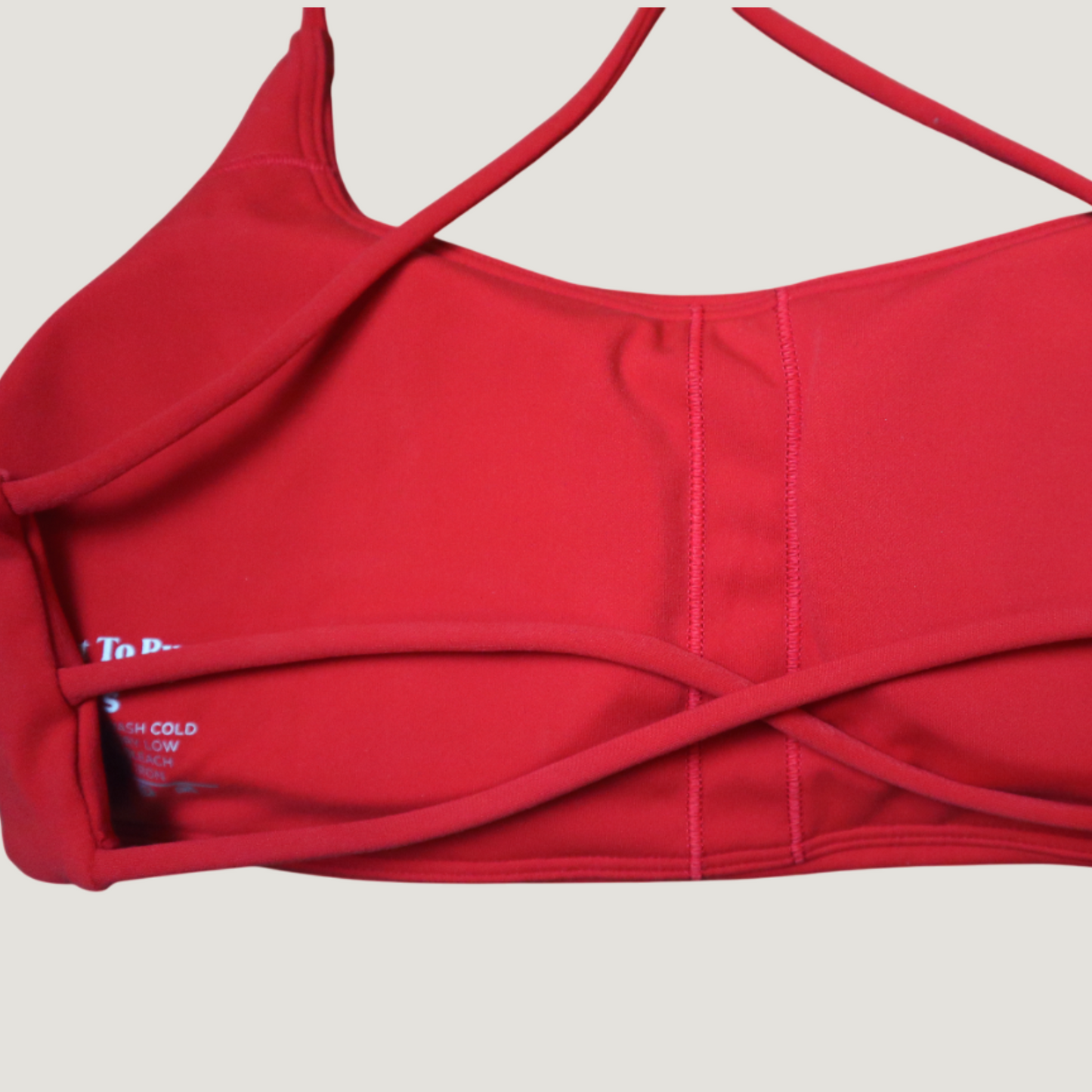 Burn Glow Open back Sport Bra in Red