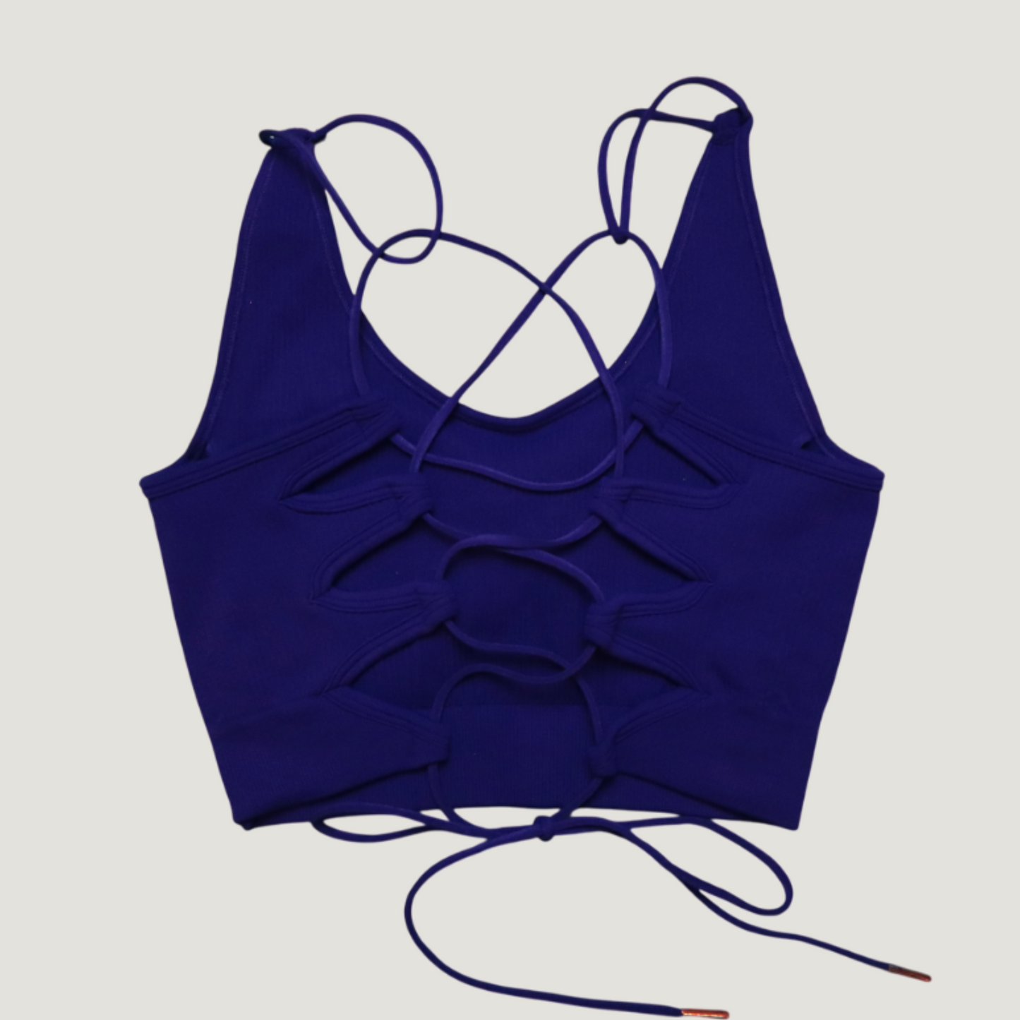 Juniper Caged-Back Sports Bra In Navy